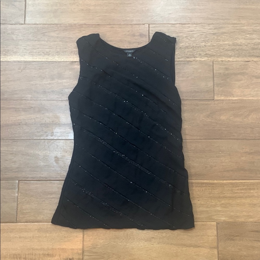Ann Taylor Black Sparkle Sleeveless Blouse
Size XS